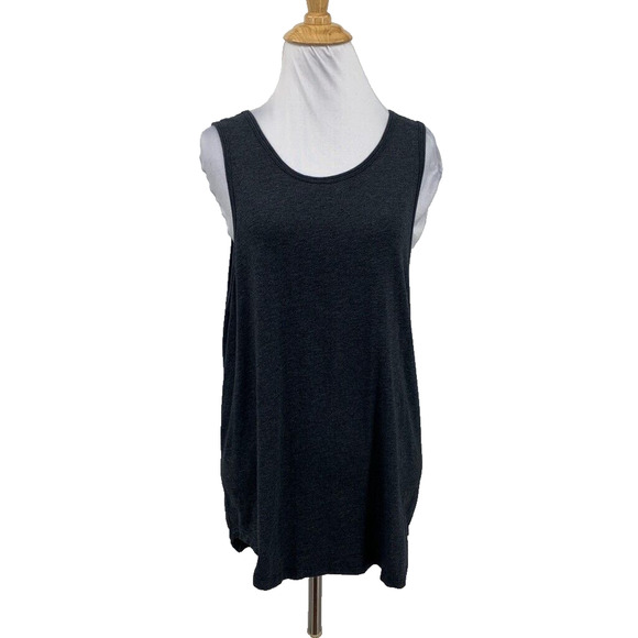 Lululemon Tank Top Womens 8/10 Grey Drop Cut Scoop Stretch Lowcut Armholes - Picture 1 of 10